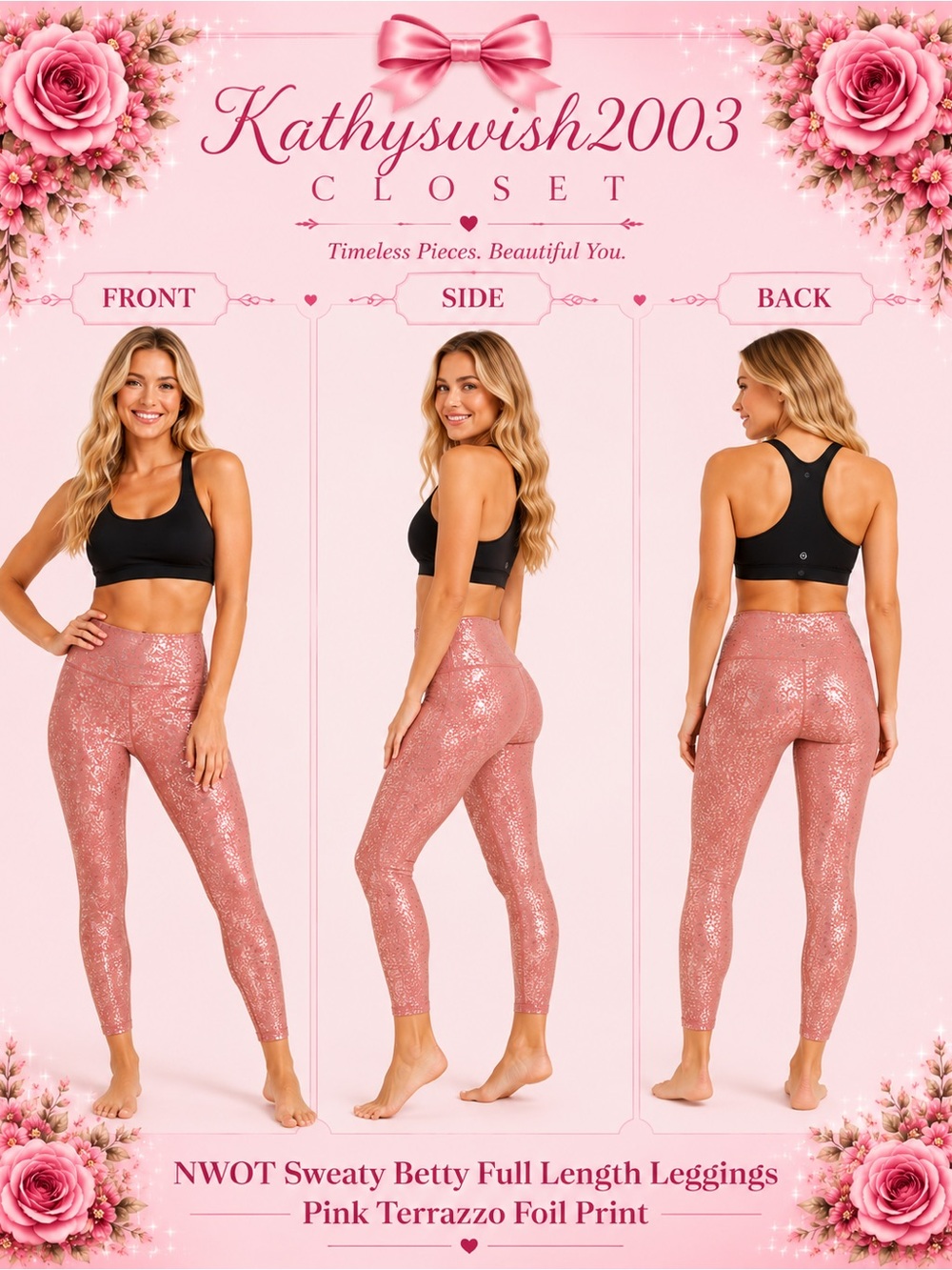 NWOT  Sweaty Betty Full Length Leggings Pink
Terrazzo Foil Print Size Me… - Picture 2 of 16